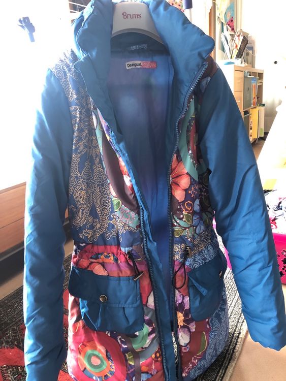 T-shirt Desigual Fille 12-13 Ans (152 Cm) - Multicolore Floral, Paillettes, TBE