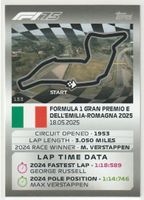 2025 Topps F1 Turbo Attax Circuit Emilia Romagna Grand Prix