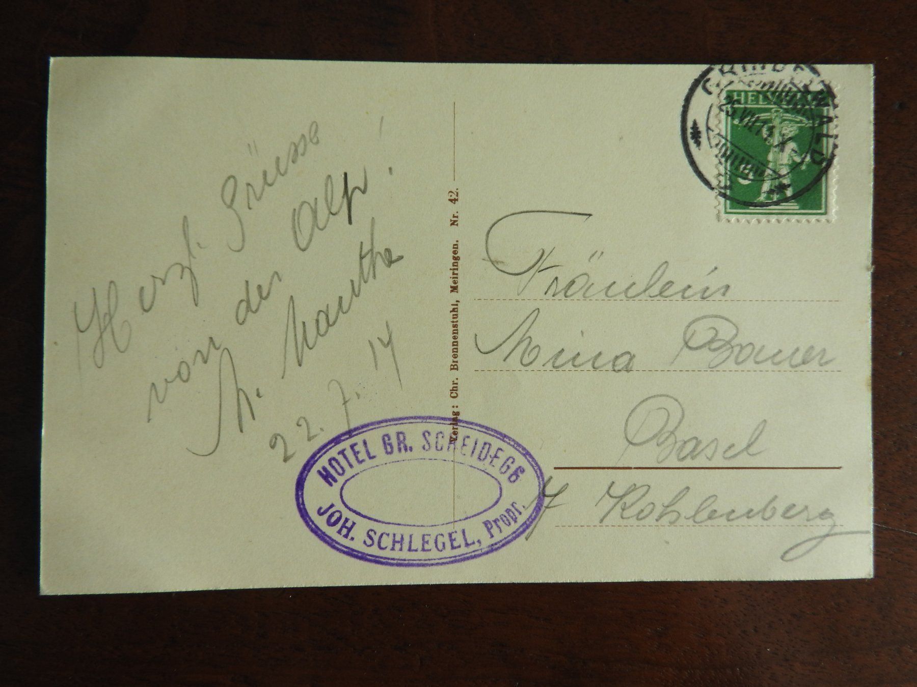 Cartes postales: Ansichtskarte 1914 Grosse Scheidegg – D'occasion à Stetten AG par Brissago25 1