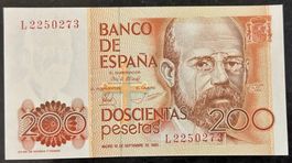 Spanien 200 Peseten Banknote von 1980 - Sammlerstück!