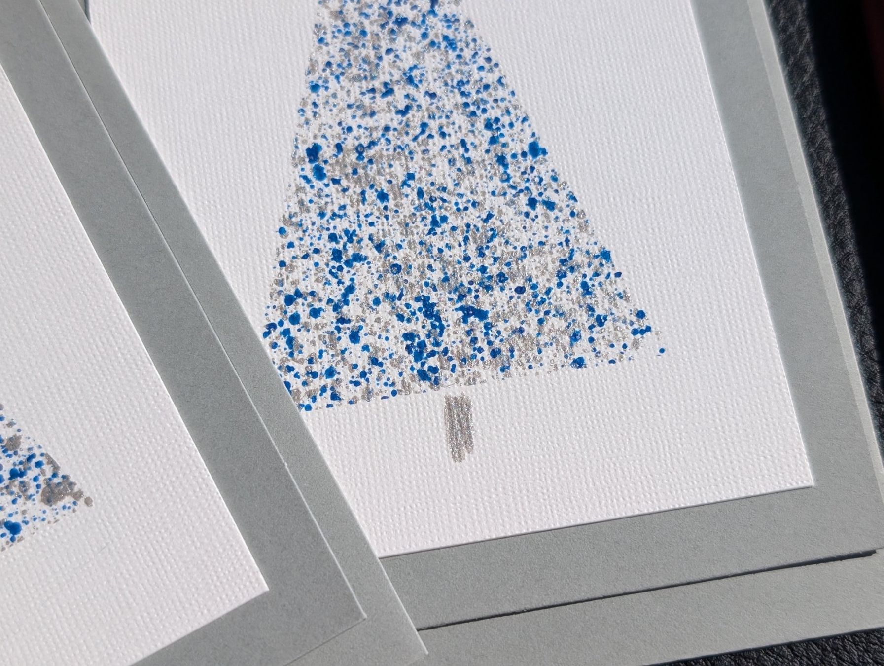 Cartoline: Weihnachtskarte blau-silber Weihnachtsbaum – Set 2 Karten – Nuovo e nell'imballaggio originale da Winterthur venduto da LaVieColor 4