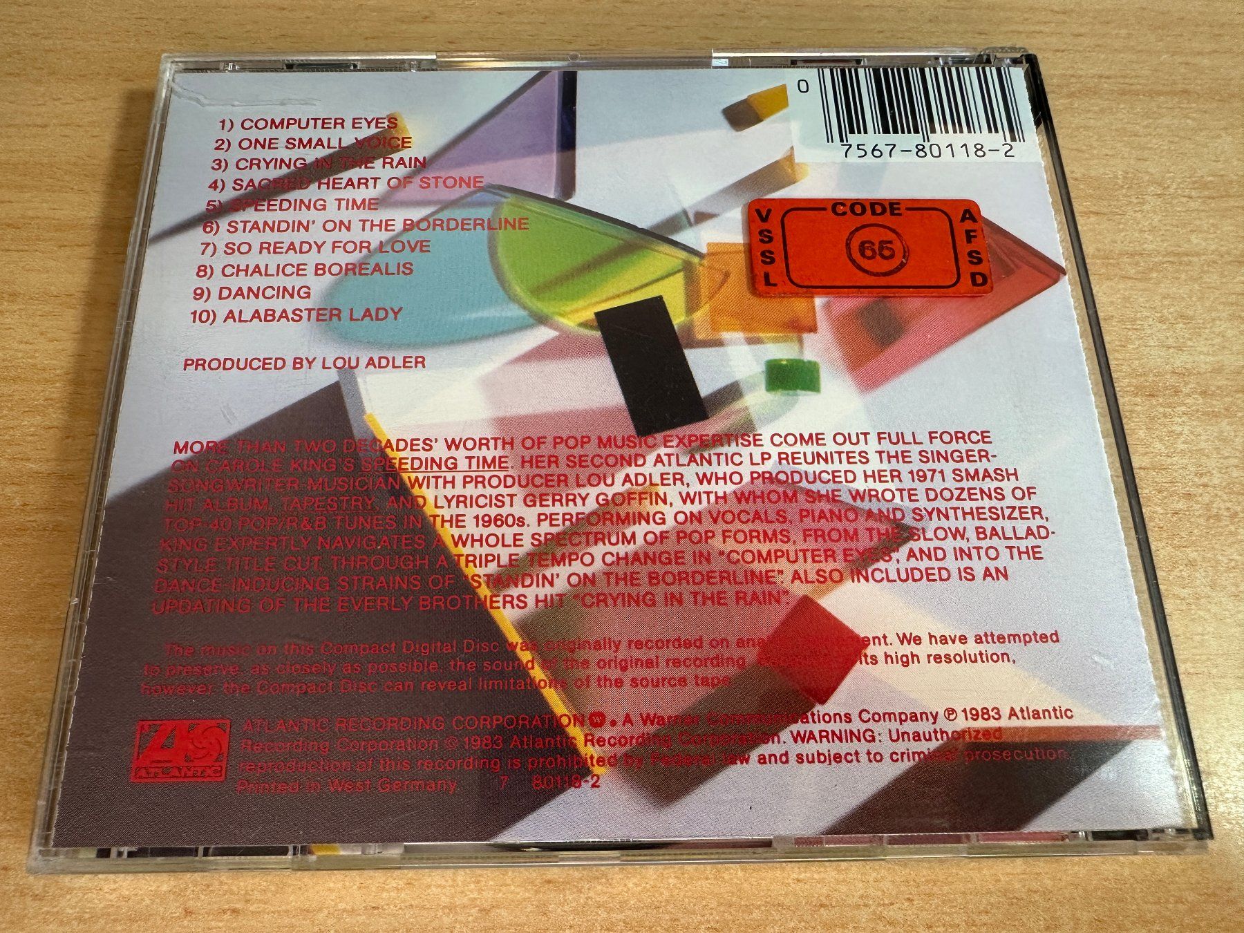 CDs: U6 Carole King - Speeding Time – Gebraucht aus Rikon im Tösstal von Alpenmutz 1