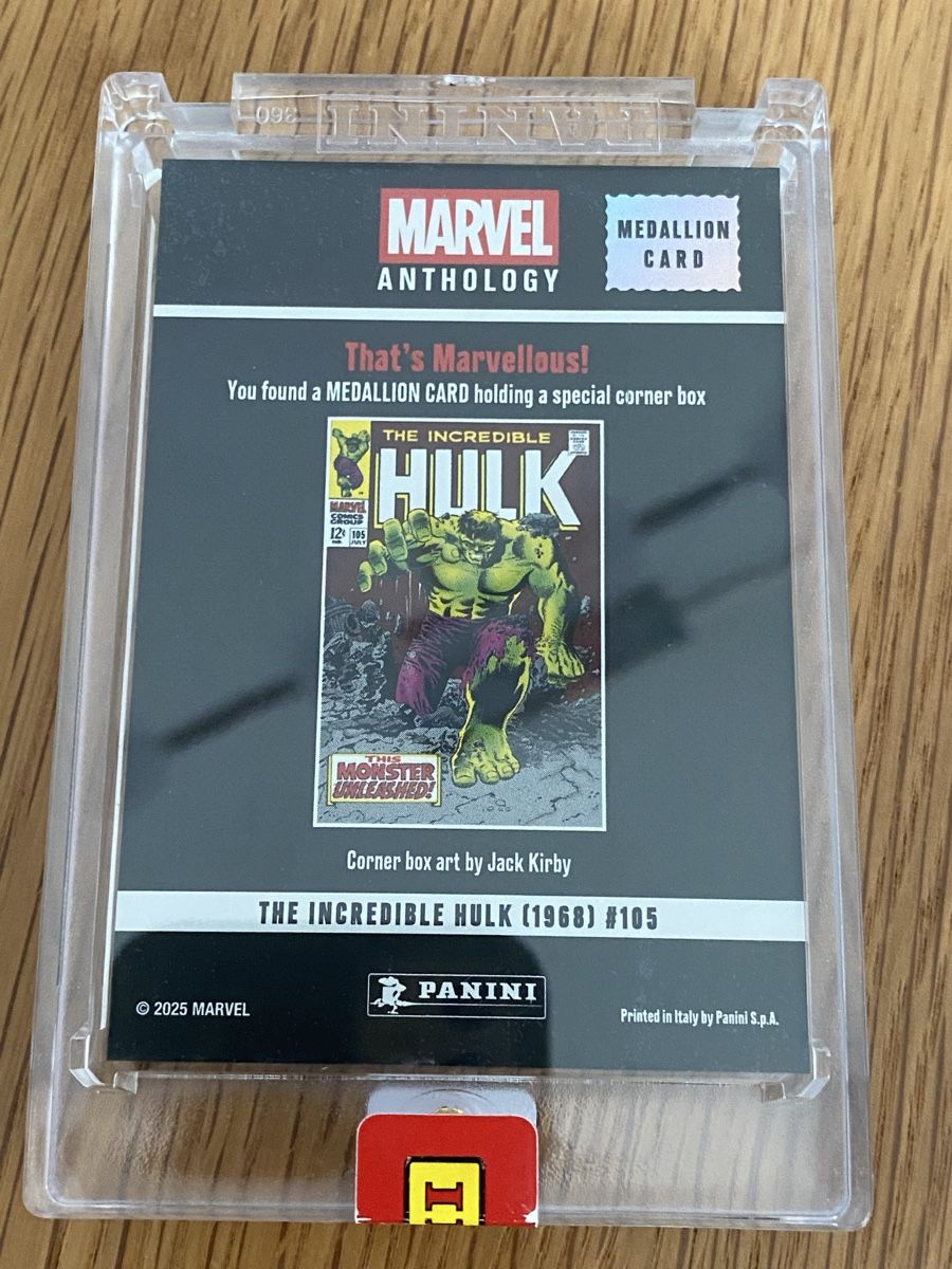 Marvel Cartes à collectionner: Marvel Anthology Medallion Card Incredible Hulk #105 – Neuf avec emballage d'origine à Boningen par chregu90 1