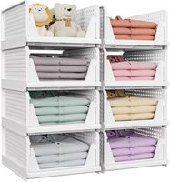 Schrank Organizer 8er Set stapelbar faltbar Weiss