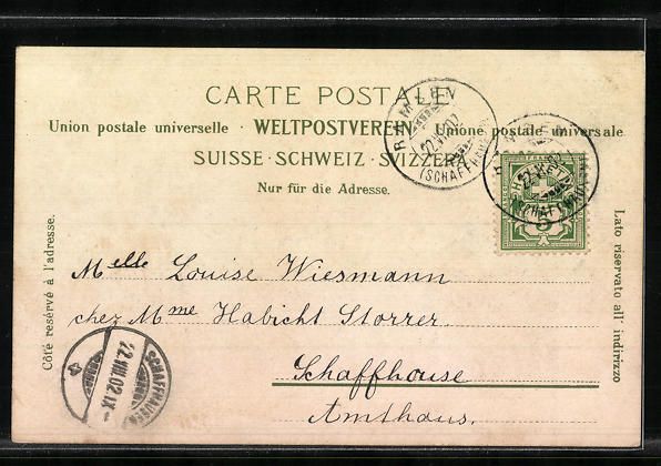 Cartoline postali: AK Yverdon, Denkmal und Kirche, 1902 – Usato da Berlin venduto da bartko-reher 1