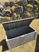 Kissenbox Gartenbox Truhe Kiste Box grau 