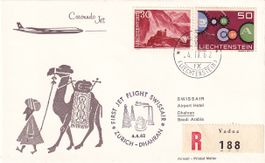 Erstflug Swissair Zürich - Dhahran 1962, ab FL