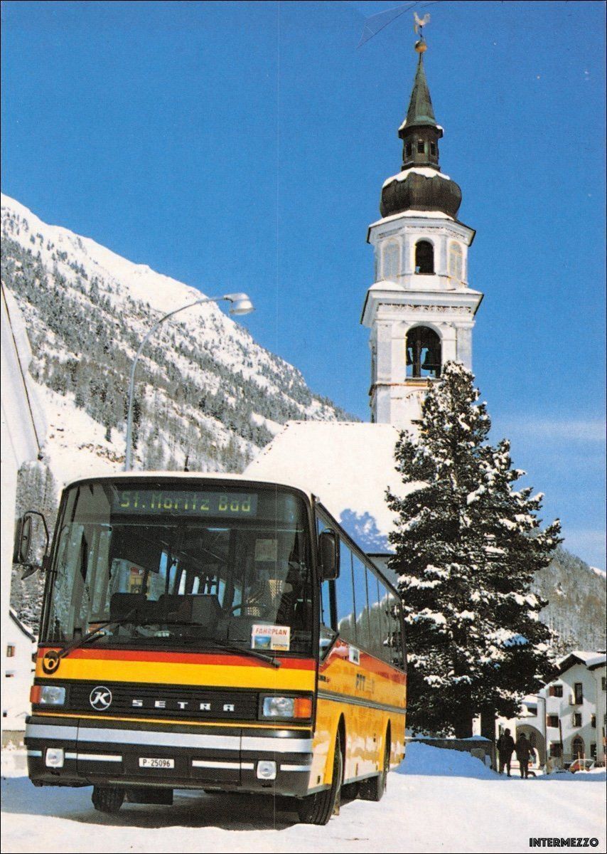 Ansichtskarten: Postauto // Bever GR // Setra – Gebraucht aus Basel von intermezzo12