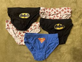 5x Superman & Batman Unterhosen Gr. 98/104