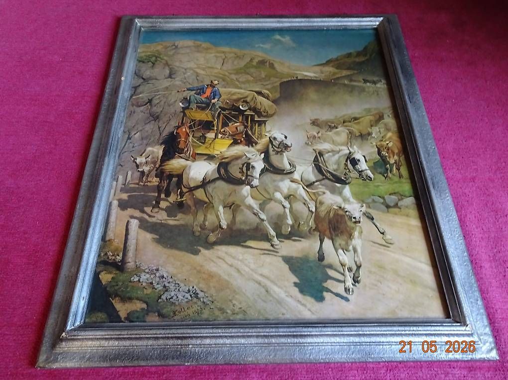 Foto & Immagini: REPRODRUCK-Gemälde / St.Gotthardpost v. Johann Rudolf Koller – Usato da Buchs SG venduto da Aominchric 1