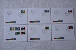 Pro Patria 1998 6 FDC Satz & Einzelmarken SBK B259 - B263
