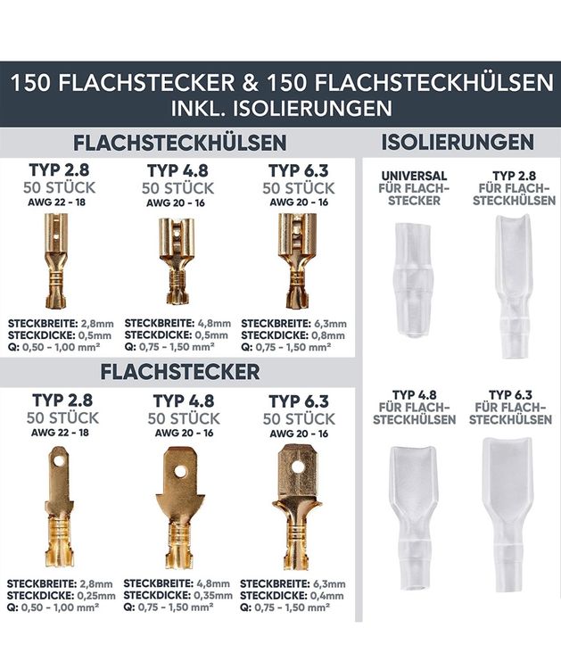 Crimpzange Dupont Flachsteckhülsen 2 In 1 Crimpwerkzeug Für Dupontstecker (0,08-1 Mm²) Und Flachstecker (0,5-1,5 Mm²) - Einteiliges Set - Foto 13