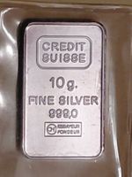 10 Gramm Credit Suisse Silberbarren 999.0