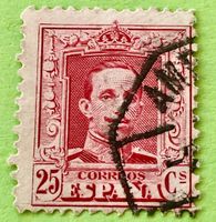 Briefmarken aus Spanien 1922 Koning Alfons XIII gestempelt