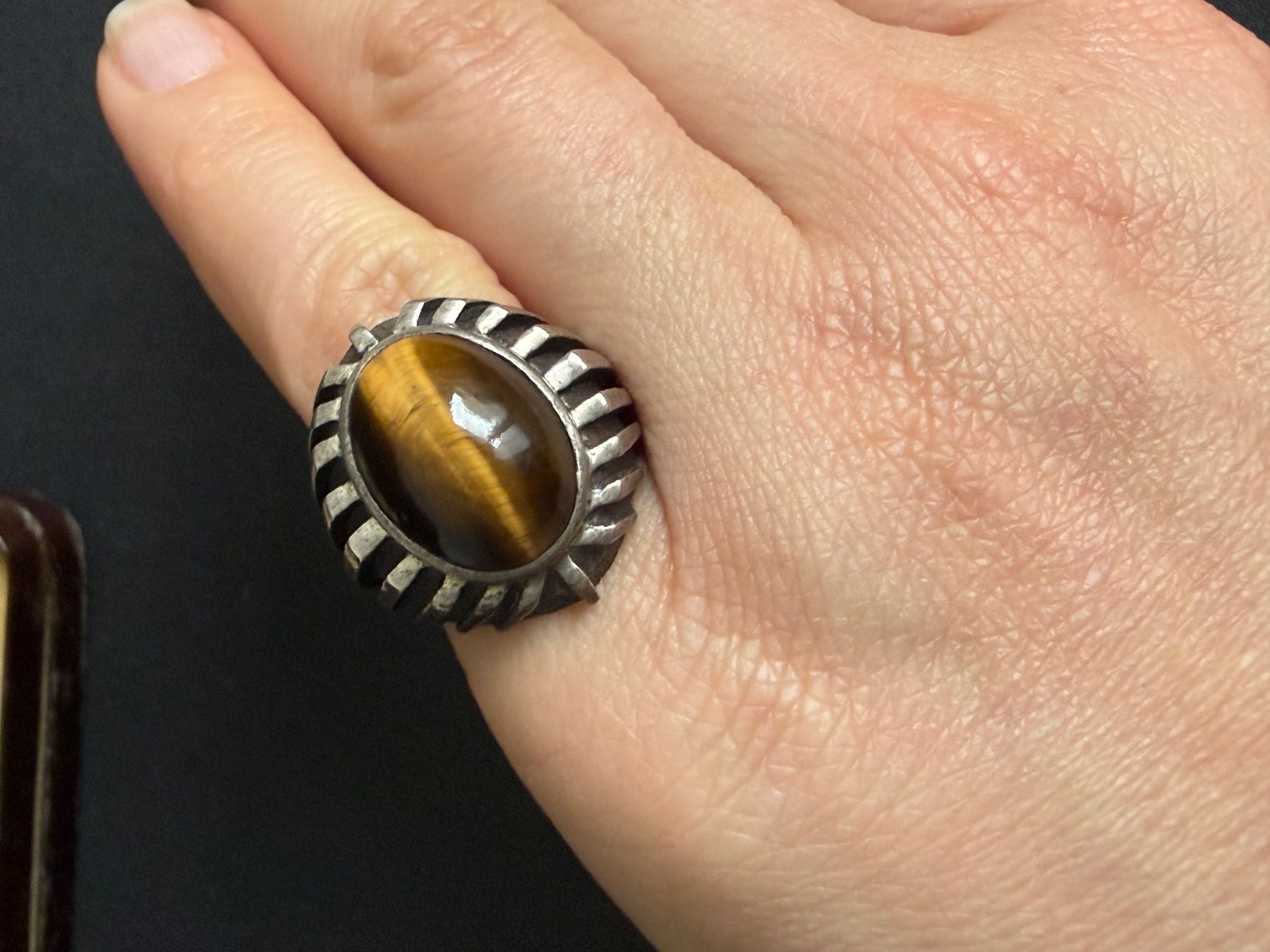 Anelli: Vintage Silber Ring mit Tigerauge 800 – Usato da Spiegel b. Bern venduto da Rogger72
