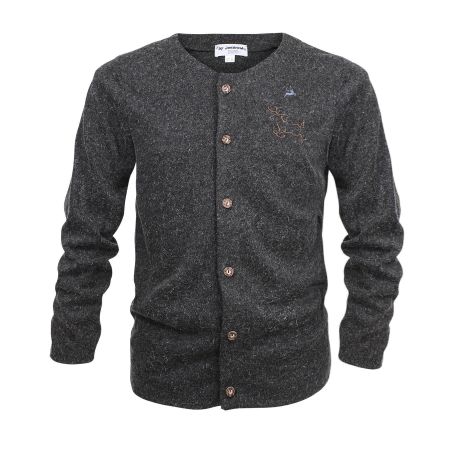 Trachtenstrickjacke Strickjacke Herren 60  Vegan Schwarz Mel