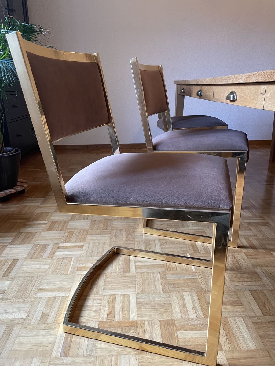 Sedie: Freischwinger-Stühle 4 Stk. mit Chromgestell – Usato da Mägenwil venduto da Dabelu