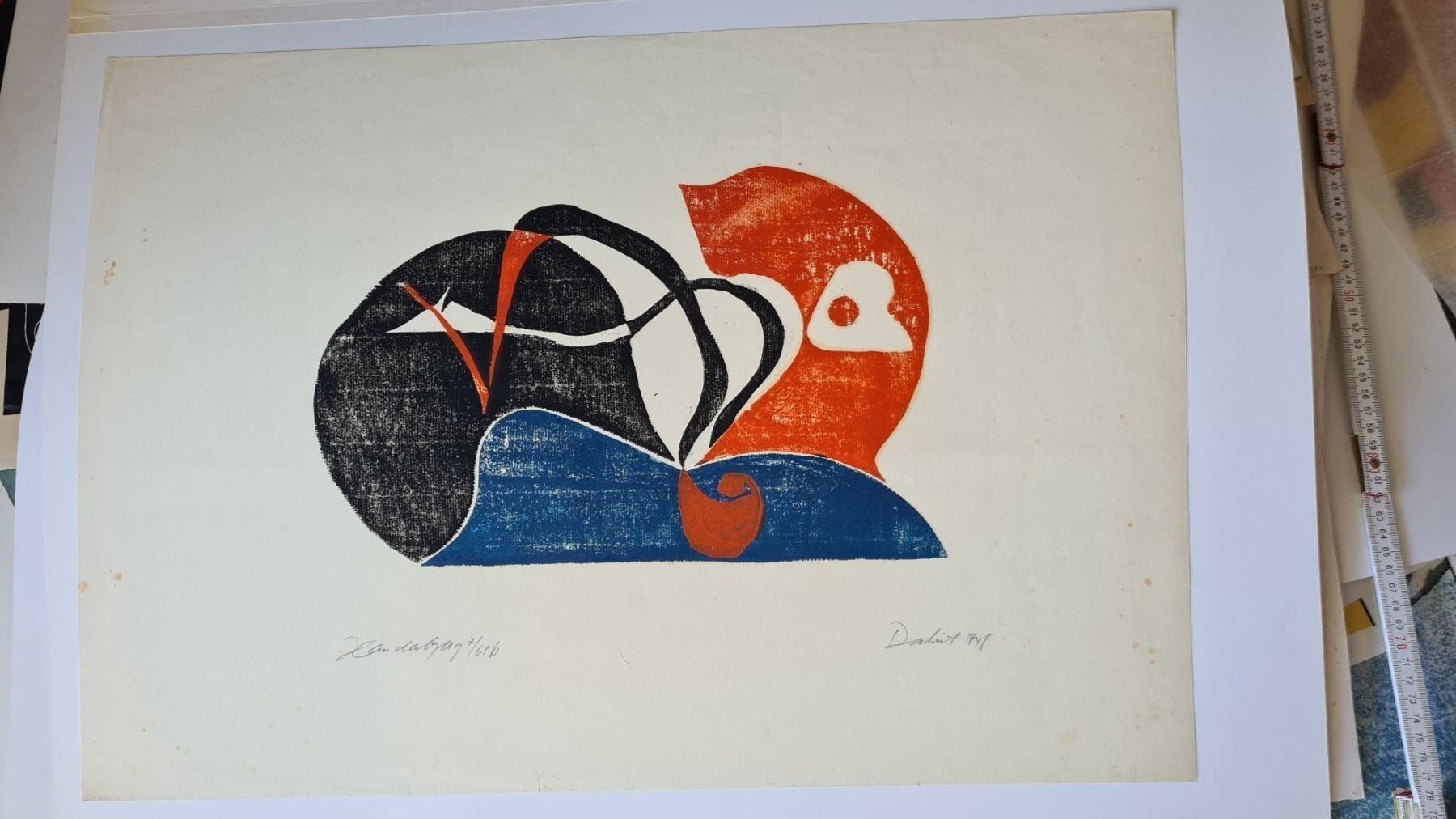 Xilografie: Oskar Dalvit Holzschnitt früh 1948 sign. – Usato da Emmenbrücke venduto da Kunstankaufverkauf9