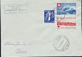 Schweiz Flugpost 1940 | 1. Flug Locarno–Roma
