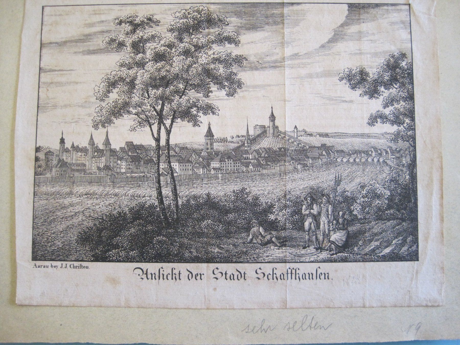 Stiche: Kupferstich Schaffhausen – Gebraucht aus Bischofszell von Joachim-115 1