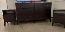 Commode 6 tiroirs avec 2 tables de nuit