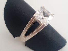 Vintage  Silber Ring 925 mit Zirkonia Gr. 16.7mm