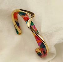 Bracelet manchette multicolore et doré – Design original