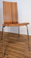 Schöne Stühle (6 Stück) mit Holz-Look und Stahlgestell