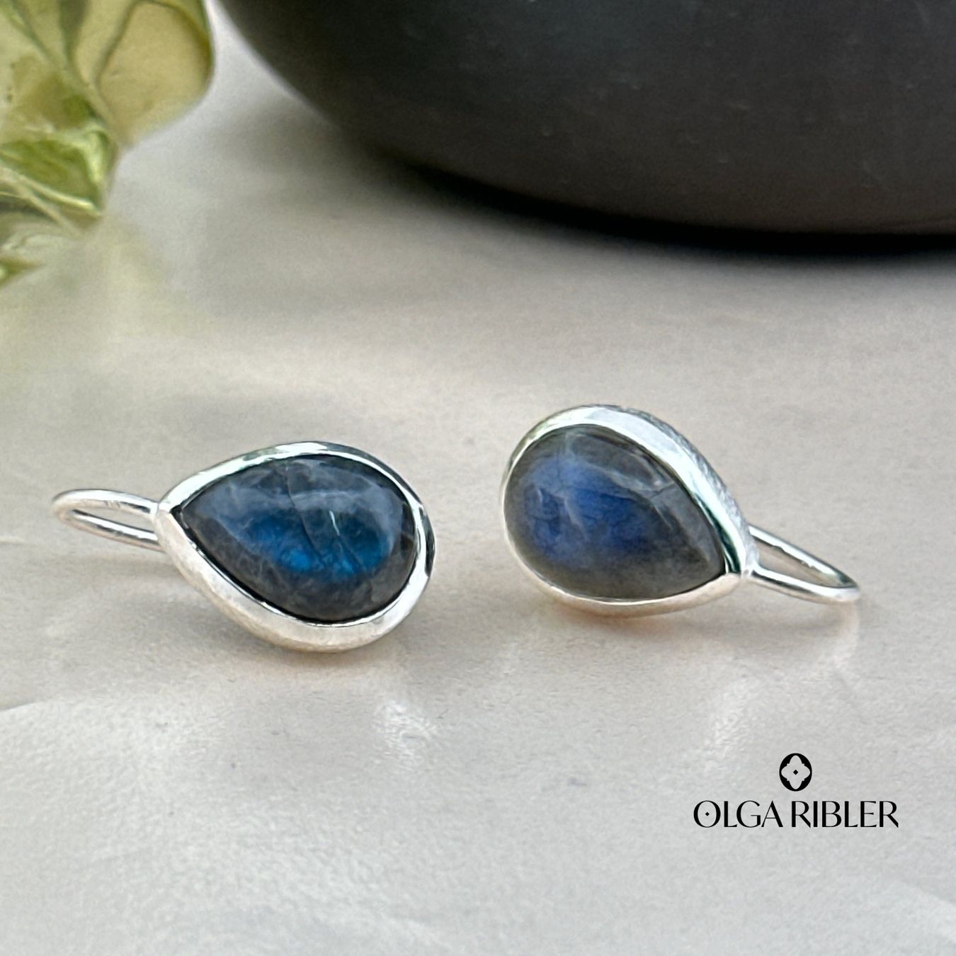 Olga Ribler Boucles d'oreille: Ohrhänger -  mit Labradorite - Sterling Silber 925 – Neuf (Voir description) à Luzern par byolgaribleroutlet 3