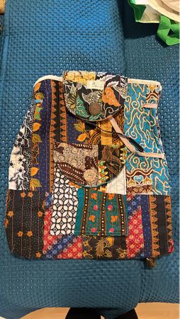 Bali Rucksack Batik Design Stoff mehrfarbig neuwertig