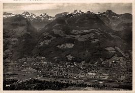 Flugaufnahme Buchs (St. G.) mit Alvierkette