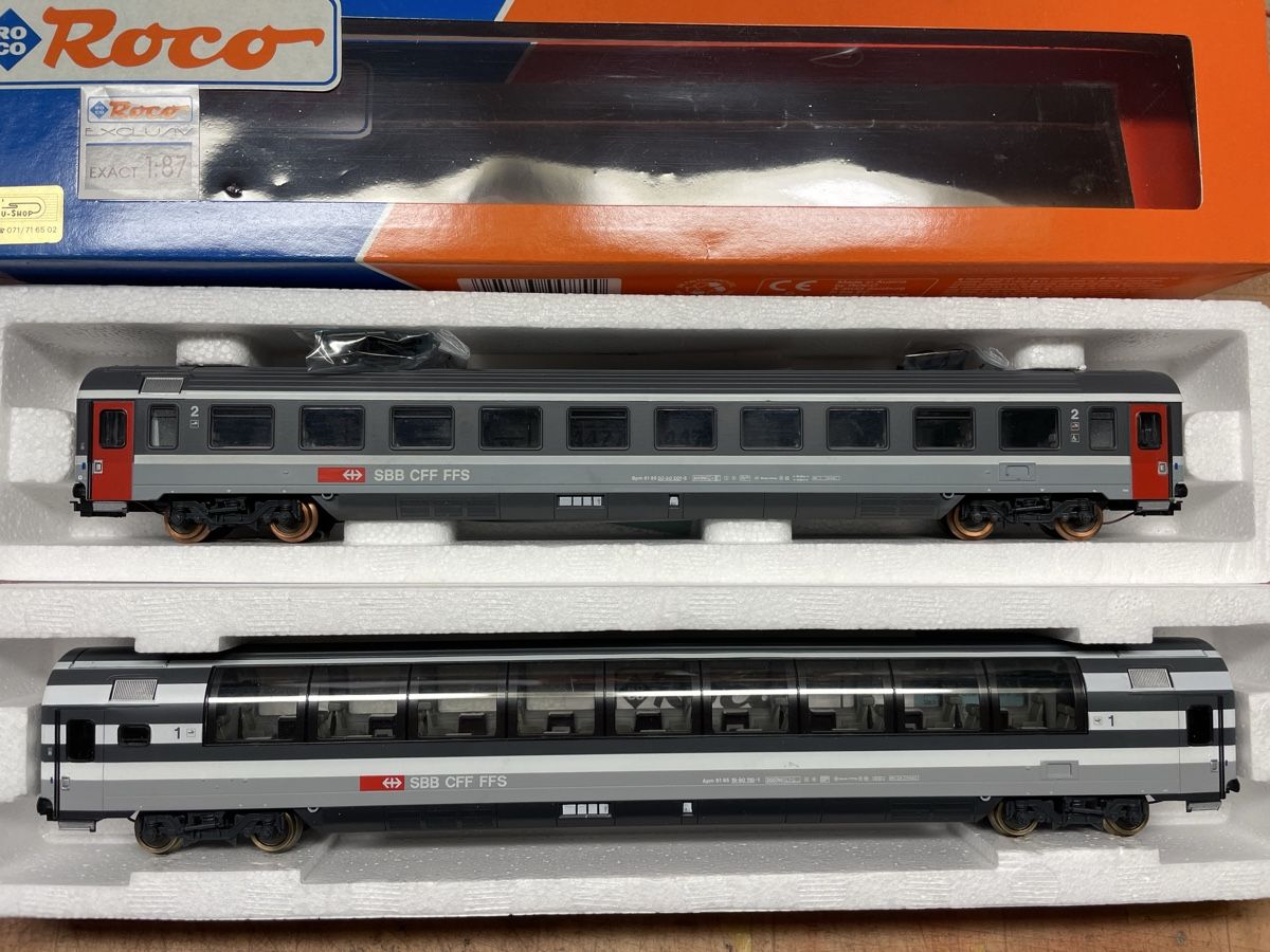 Roco Modelleisenbahnen: Roco SBB CFF FFS Waggons 2-teilig neuwertig – Neu (gemäss Beschreibung) aus Gossau SG von Krokodil344
