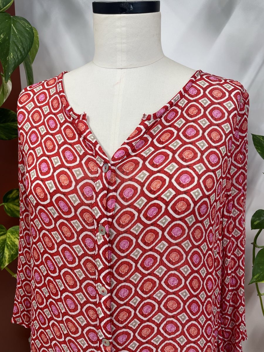 Blusen: Bluse Simclan rot gemustert Gr.42 – Gebraucht aus Steffisburg von kla_65qs 2