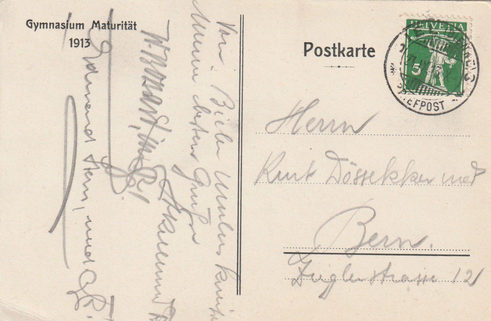 Ansichtskarten: Studentenkarte Mulus 1913 – Gebraucht aus Rorschacherberg von fratovi2 1