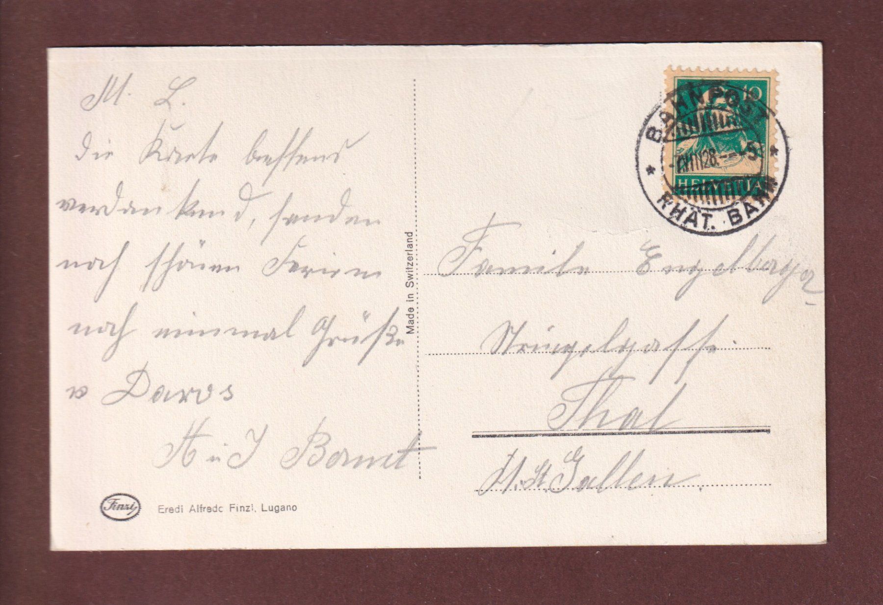 Cartoline postali: DAVOS-PLATZ und Dorf - Schatzalpbahn - 1928 – Usato da Pully venduto da nicecards 1