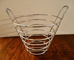 Chic Chrom-Korb für Früchte/Brot, Vintage Design, 50er/60...