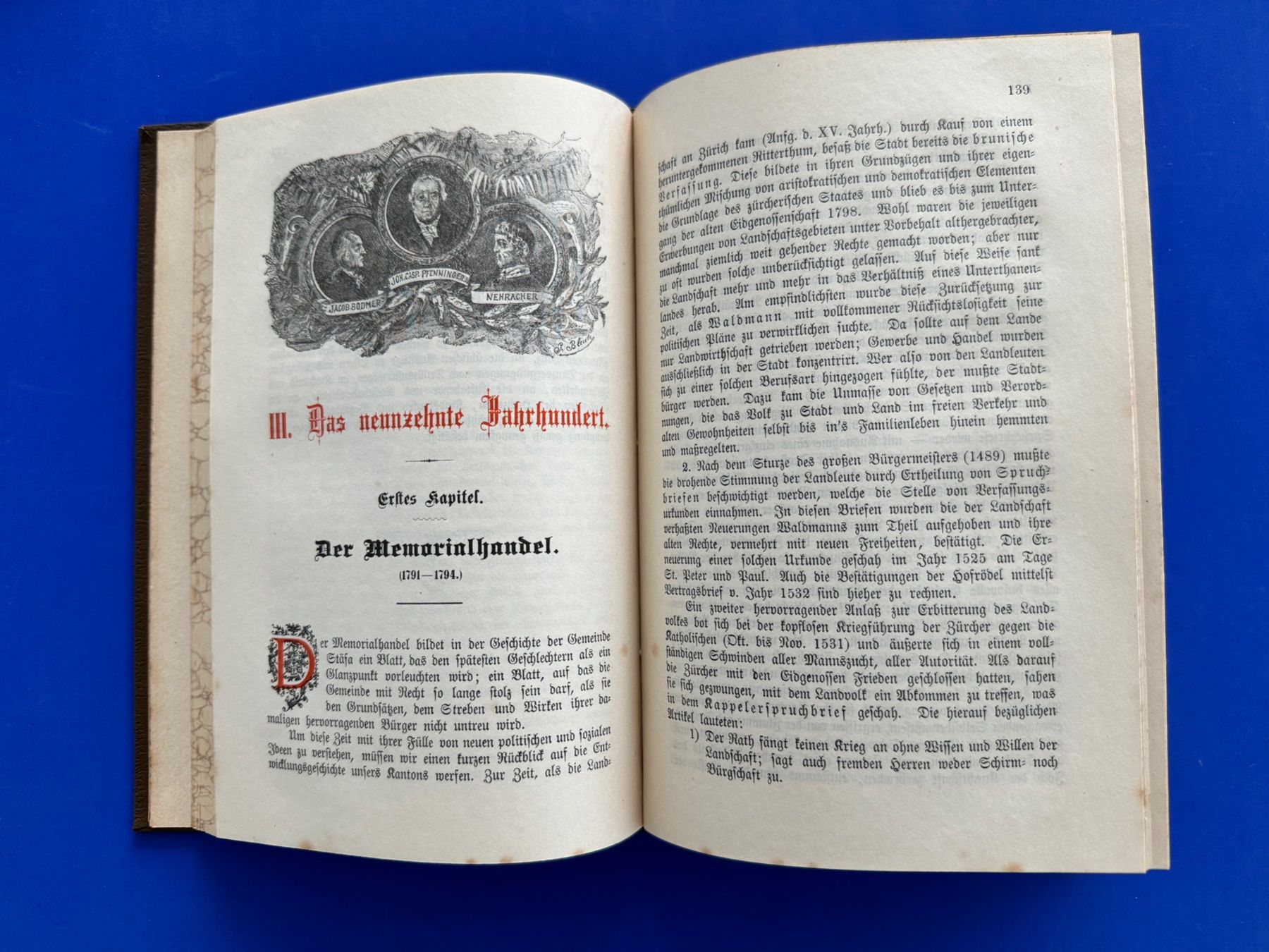 Libri: Chronik der Gemeinde Stäfa. 1894. von G. Bodmer mit Ansicht – Usato da Adliswil venduto da buch_und_kunst 2