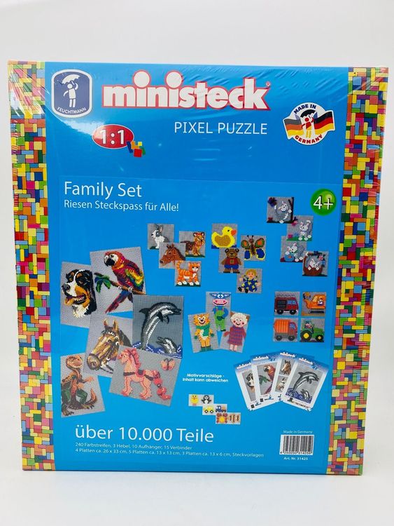Feuchtmann Ministeck Family Fun Box - Set Creativo Con 1800 Pezzi E Piastre Per Bambini +4 Anni