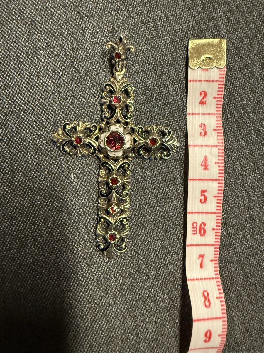 Ciondoli: Gothic Kreuz mit Granatsteine – Usato da Basel venduto da pet_y7pt 2