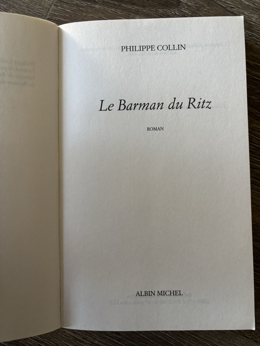 Bücher: Philippe Collin- Le barman du Ritz – Gebraucht aus Baden von frb_2cjk 3