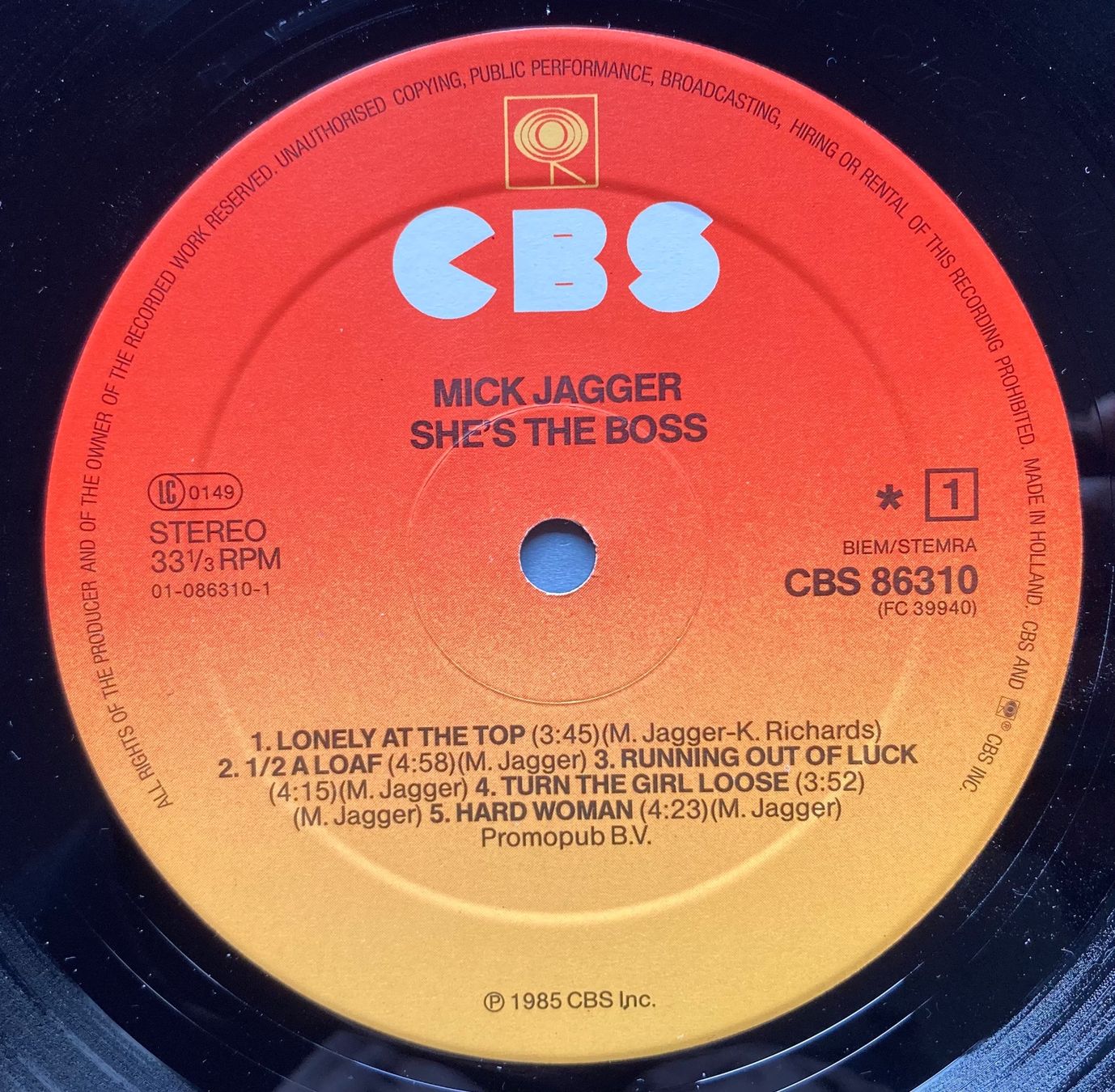 Dischi in vinile: ROLLING STONES / MICK JAGGER - SHE'S THE BOSS – Usato da Poliez-Pittet venduto da Newtown-Records 3