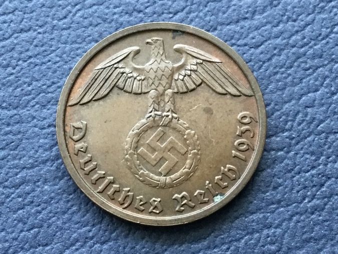 Tutti le monete: Drittes Reich 2 Reichspfennig  1939 B. – Usato da St. Margrethen SG venduto da alfapeugeot10