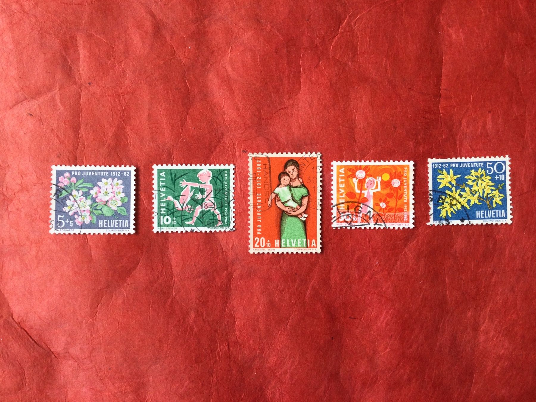 Alle Briefmarken: Pro Juventute Satz 1962 J193 - J197 – Gebraucht aus S. Pietro von bro_jjl9