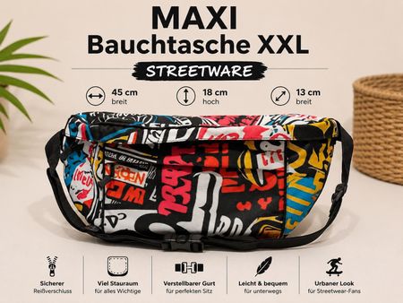 Brusttasche Gürteltasche MAXI XXL Streetware 45 x 18 cm