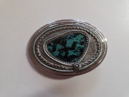 Vintage Design Brosche Anhänger Metall Emaille