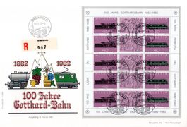 100 JAHRE GOTTHARDBAHN AIROLO 1982 GROSSBRIEF ET - NN35
