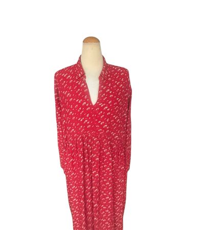 Esprit Red Print Dress, Size 34, Perfect for Autumn 🍂