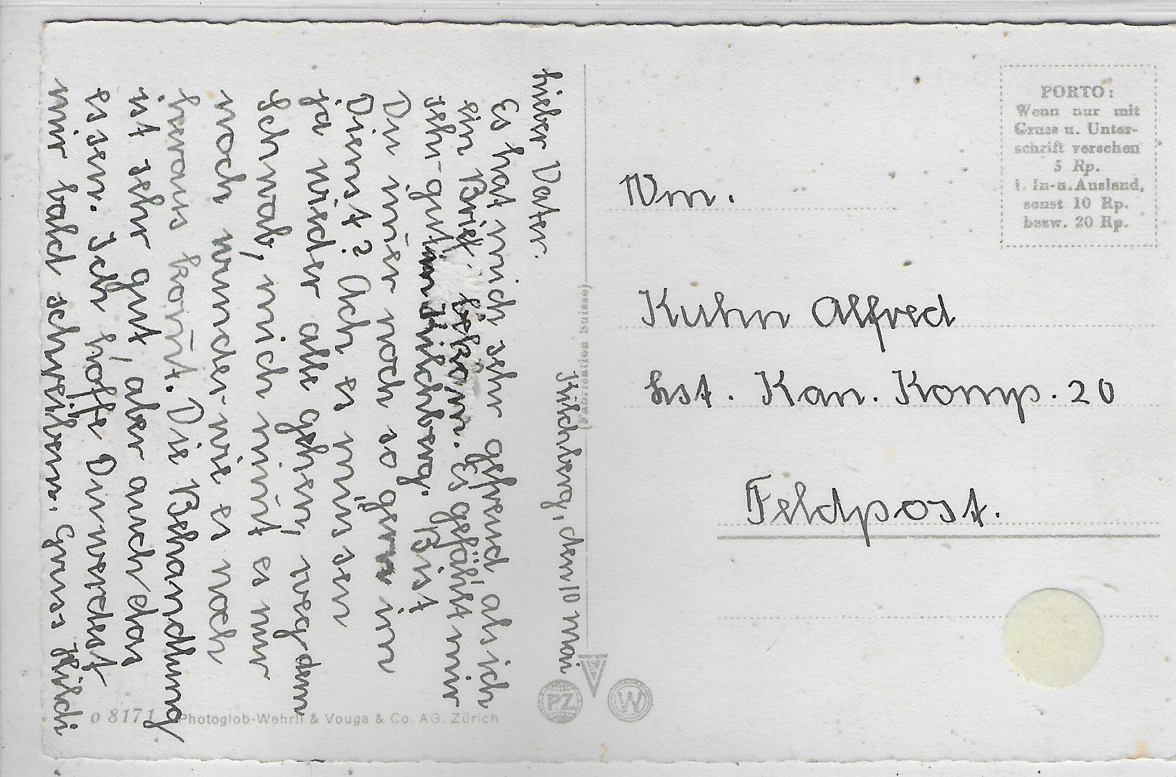 Cartoline postali: Kilchberg ZH - Dorfpartie mit Kirche – Usato da Ettingen venduto da Kartenplanet 1