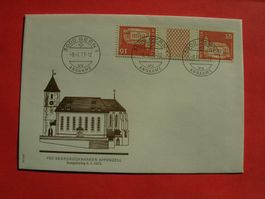 FDC Kehrdruckmarken Appenzell, 15 Rp.  Ausgabetag 8.1.1973