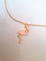 Flamingo Halskette goldfarben Sommerliches Accessoire Neu